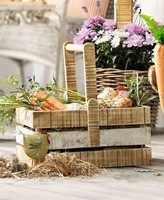 "Holz Deko Kiste \"Rustikal\" Braun & Weiß, Umlegbarer Henkel, Aufbewahrungs Box"