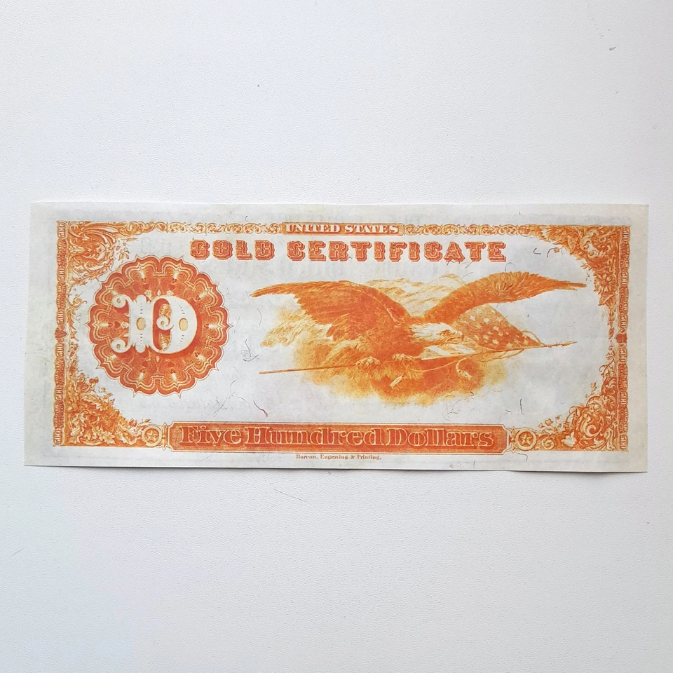 500 Dollars 1882 Gold Sertificate United States Reproduction Banknote Fr US#1216 - Image 4 of 4