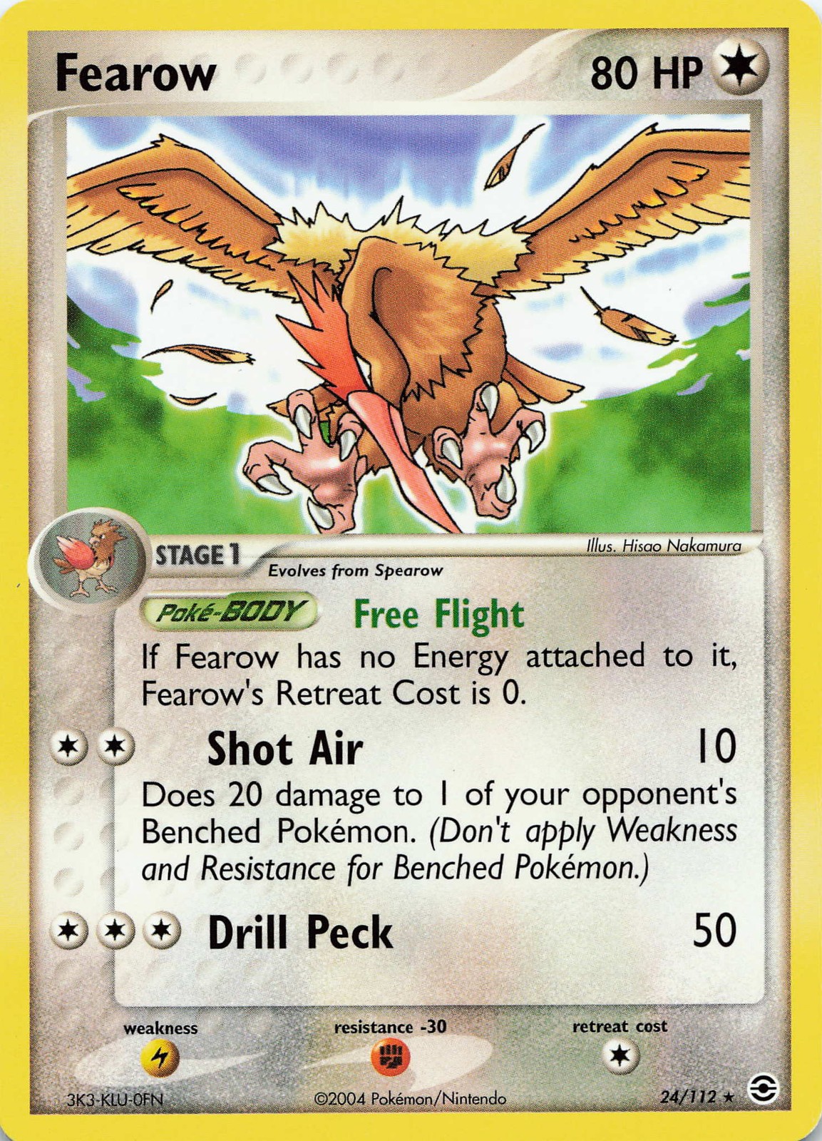 POKEMON Fearow #24/112 Normal FireRed & LeafGreen NM