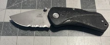 Gerber USA Fatty Half Serrated Folding Knife Used No Clip