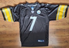 Reebok Pittsburgh Steelers Ben Roethlisberger NFL Jersey Black Yellow Size L
