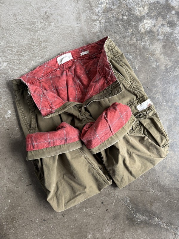 Denim & Supply Ralph Lauren Military Cargo Pants Fits Mens 34x32 red plaid Lined
