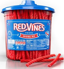 Red Vines Licorice Candy Original Flavor Soft 3.5 lbs Single Jar ,