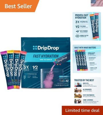 Hydration Packets - Bold Variety Pack: Non-GMO Electrolyte Drink Mix (32 Sticks)