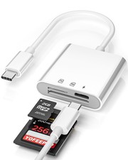 3-in-1 USB C SD TF Card Reader for iPhone 17/16/15, PD 30W Charging, MacBook  A