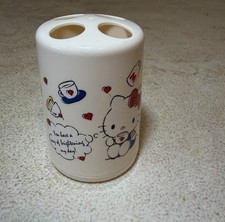 Sanrio Hello Kitty Toothbrush Holder with Red and Blue Accents Vintage