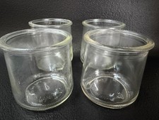 Lot 4 Empty OUI Yogurt 5oz Pots GLASS JARS w/o Labels Crafts Storage Organize