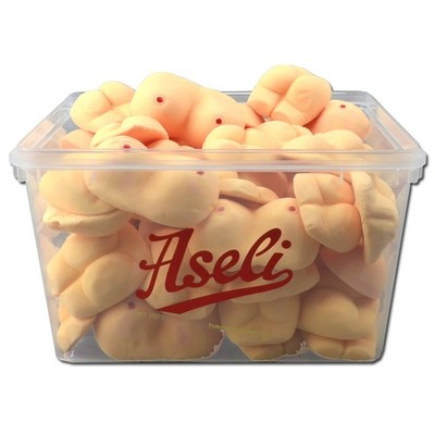(23,28 /1kg) Aseli Busen und Po, Brust, Schaumzucker, 60 Stück