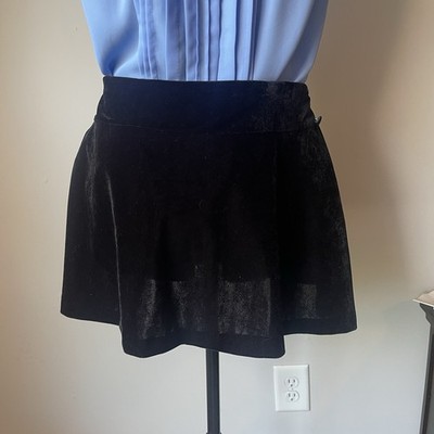 90s My Michelle Black Goth Scene Velvet Mini Circle Skater Skirt Medium