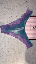 NWT Victoria's Secret Tease Mesh Lace-Trim High-Leg Thong Panty Size M