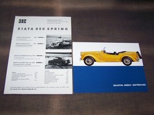 TOPRARITÄT Herrlicher Prospekt Siata 850 Spring von 1968 + Preisliste !!!