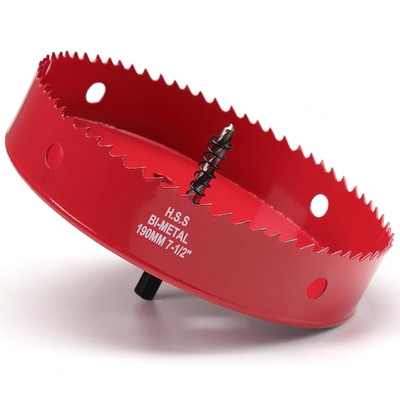 Hole Saw 7 1/2 Inch, 32 Mm Cutting Depth HSS Bi-Metal Hole Saw for Cutting Wood,