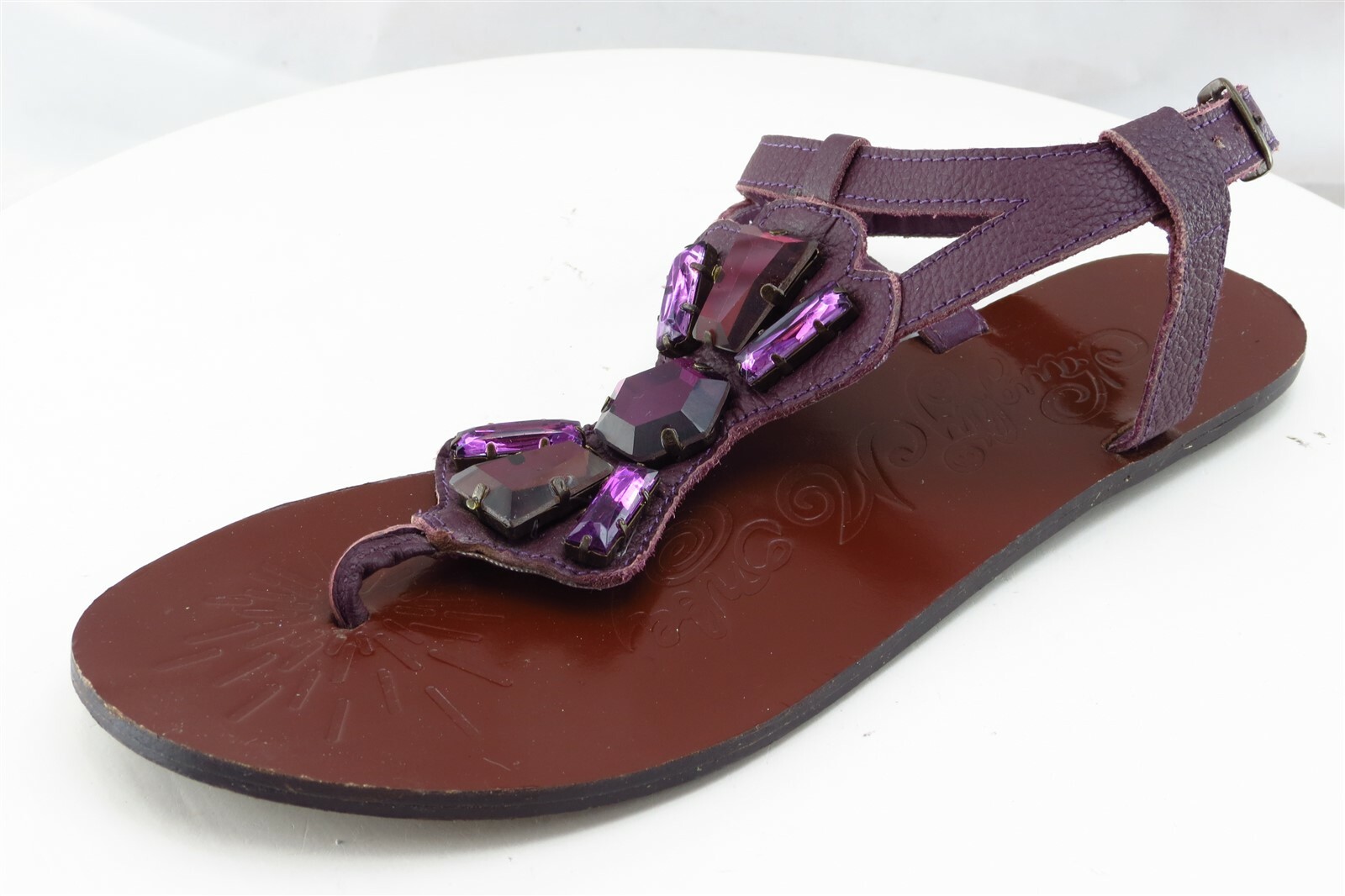 APL Sandali da donna Naughty Monkey taglia 8 5 M in pelle marrone con perizoma