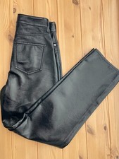 EXPRESS Super High Waisted Faux Leather Modern Straight Pant - 2R