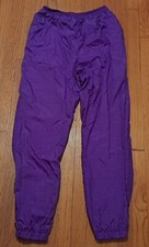 Slade Track Pants Womens L Large Purple Jogging Lined Wind Nylon Run Vintage