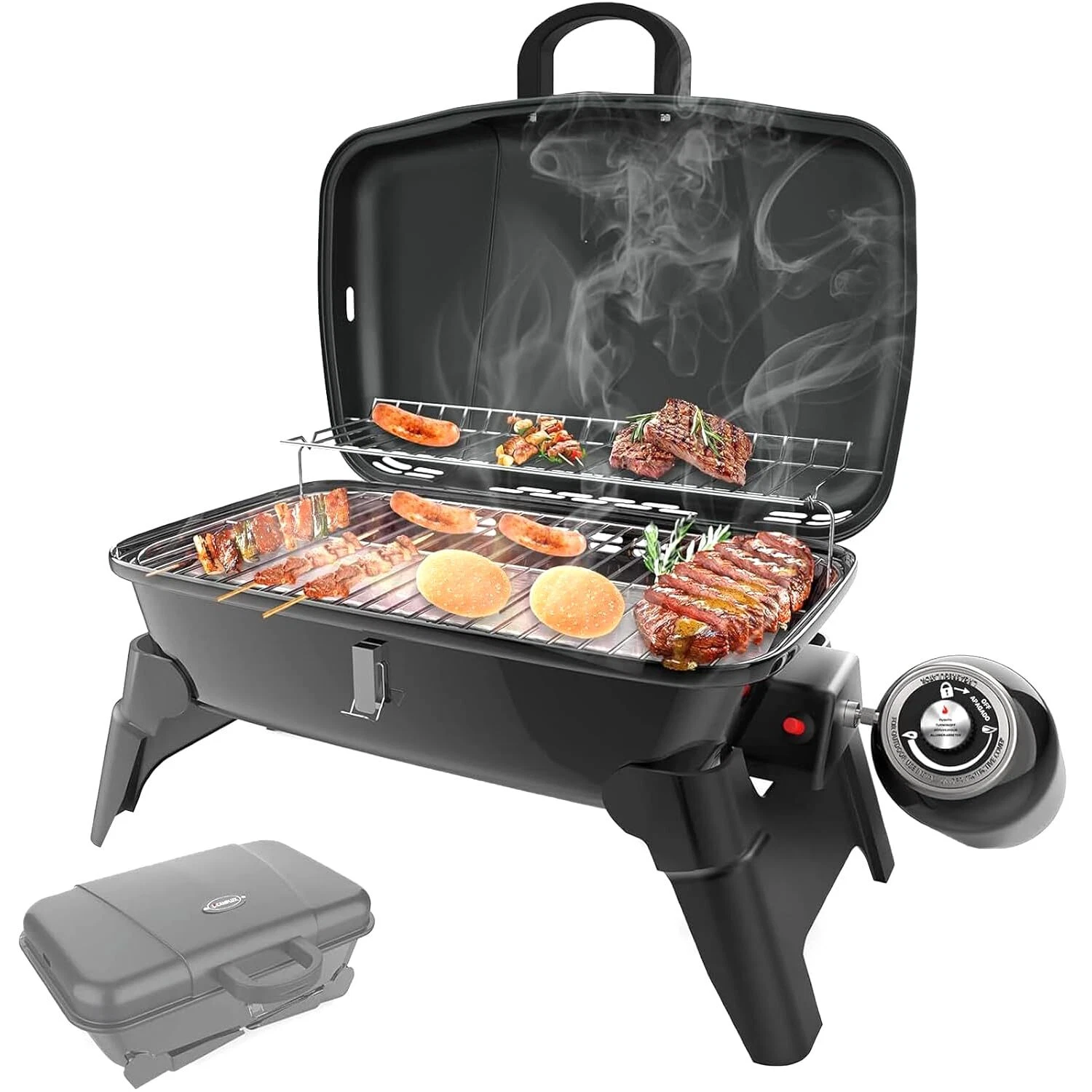 CAMPLUX Small Propane Grill 10,000 BTU, Portable Propane Grills 189 Square Inche