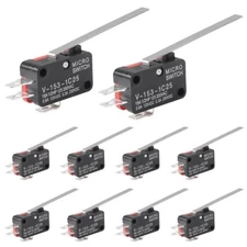10x Long Arm Lever Limit Switches Straight Hinge SPDT Micro NO/NC DC 250V/125V