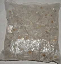 50 Phone / Data RJ11 Crimp Connectors for Stranded Wire Lot of 50 Pieces