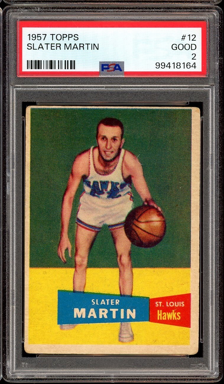 1957 Topps Basketball #12 Slater Martin PSA 2