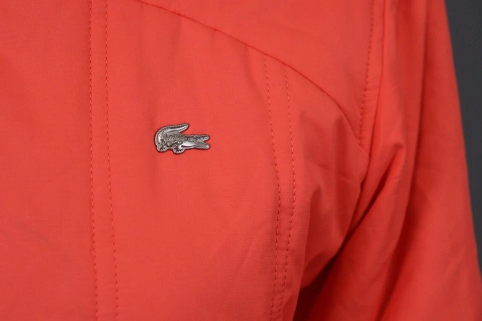 Lacoste Pink Long Sleeve Full Zip Logo Quilted Jacket Size 42 - Image 3 of 4