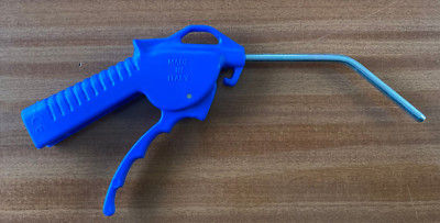 European Air Blow Gun with 120mm Bent Long Shaft with Blue Plastic Handle