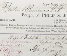 1866 Boston & Providence Railroad Stamped Receipt Billhead Philip Justice