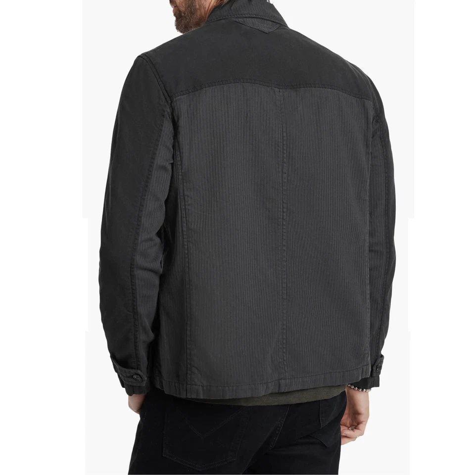 John Varvatos Collection Men's Luis Field Jacket Bellow Pocket Garment Dye Black - Image 3 of 4