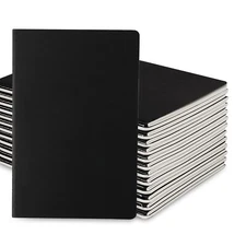 24 Pack College Ruled Notebook & Journal Bulk, Black Cover, Line Thick Paper,...