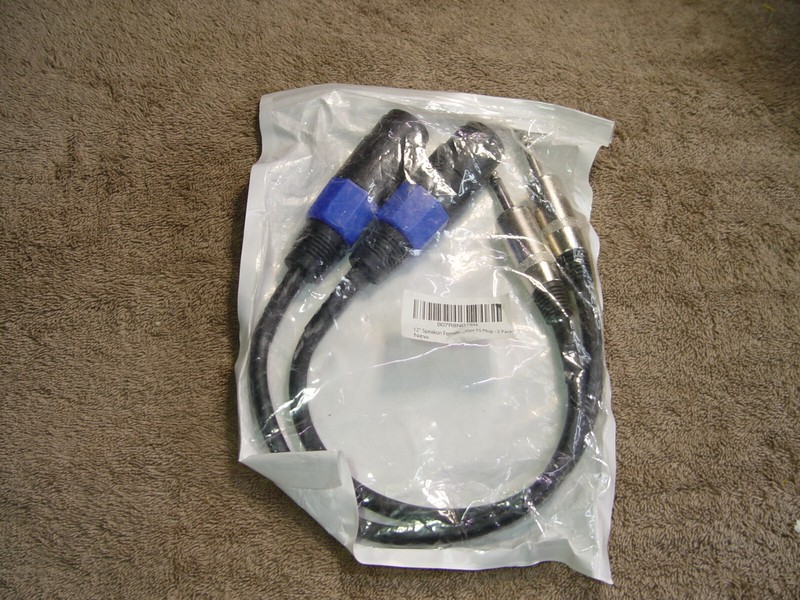 12" --- 1/4" Male to Speakon Female Adapter - 2 Pack for Speakers & Amplifiers