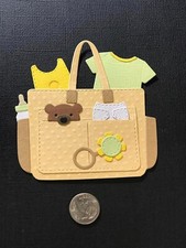 1 Diaper Bag Handmade Paper Die Cut Scrapbooking / Card Embellishment