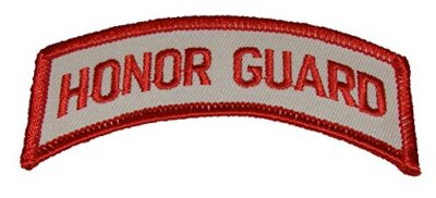 HONOR GUARD ROCKER TAB PATCH - Red & White - Veteran Owned Business