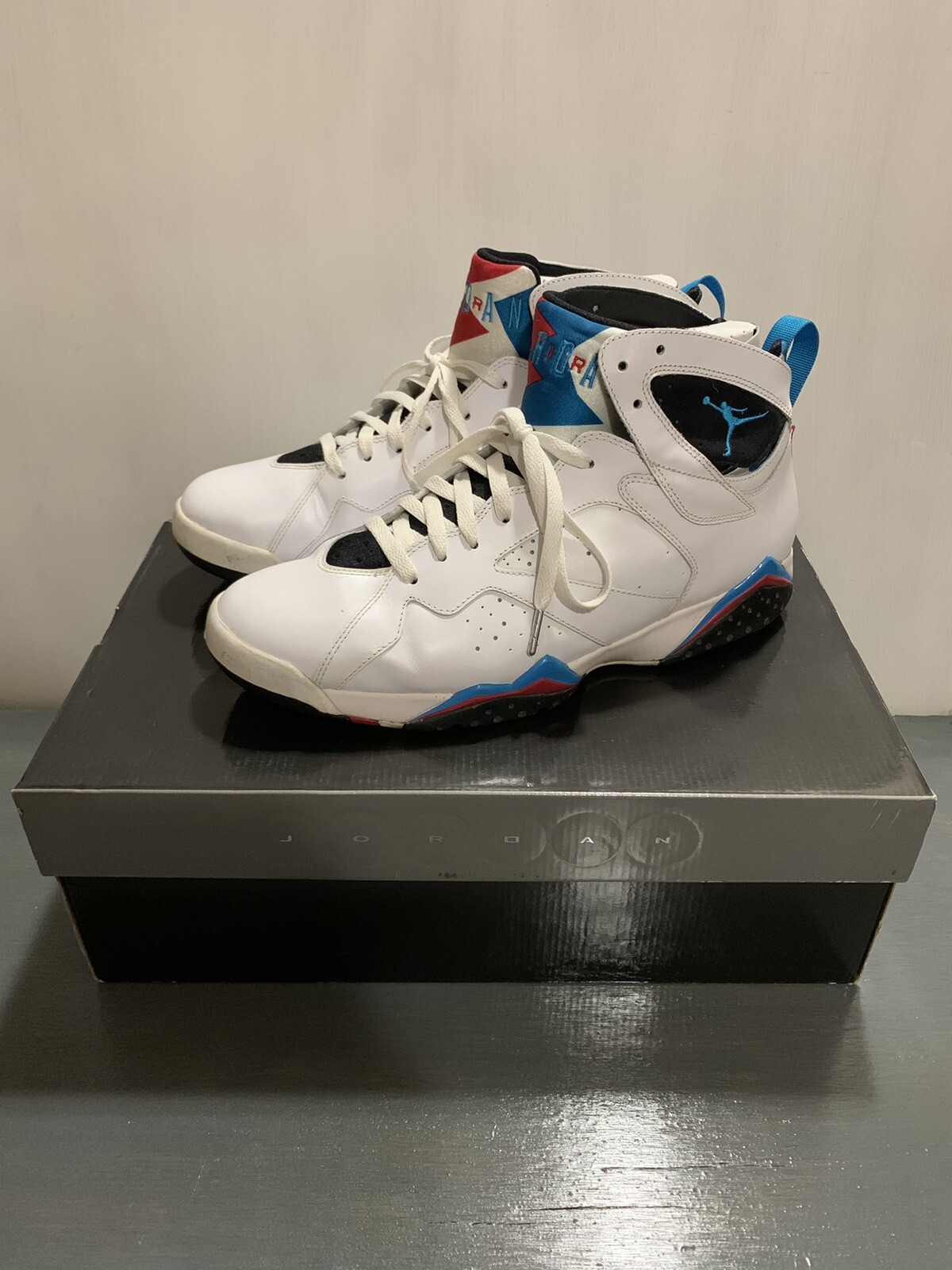 jordan retro 7 black and blue