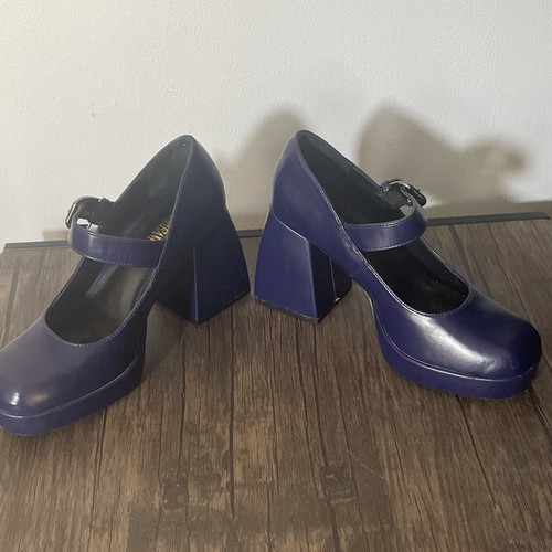 Dream Pairs elegante Mary Jane Damenschuhe hoher klobiger Absatz geschlossene Zehe marineblau 6,5 - Bild 5 von 11