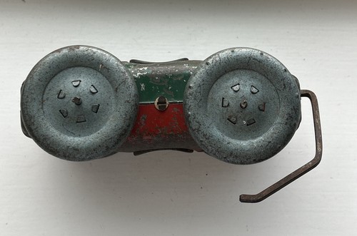 Nachkrieg japanischer Weißblech Flip Over Aufziehen rot & grün Rennwagen selten Vintage - Bild 21 von 23