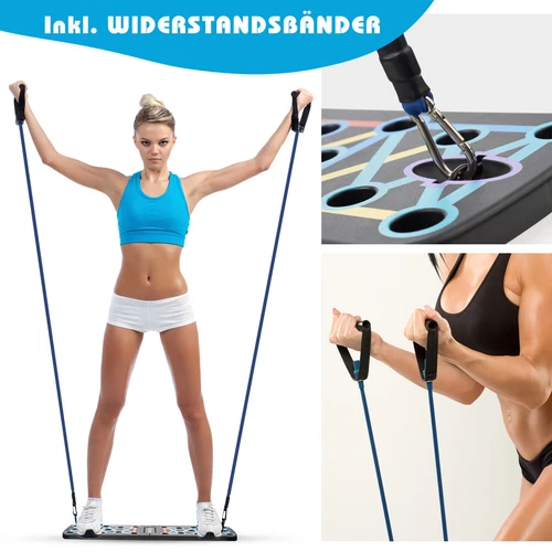 20-in-1 Liegestützebrett Push Up Board inkl. Widerstandsbänder Liegestütze Brett - Bild 6 von 13