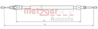 Metzger 10.4523 Seilzug, Feststellbremse FüR CitroËN Peugeot