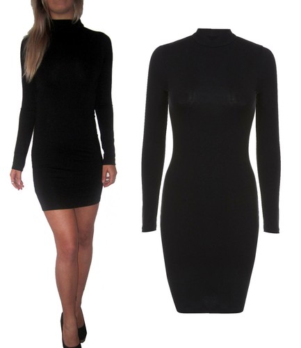 Womens Ladies Long Sleeve Polo Neck 