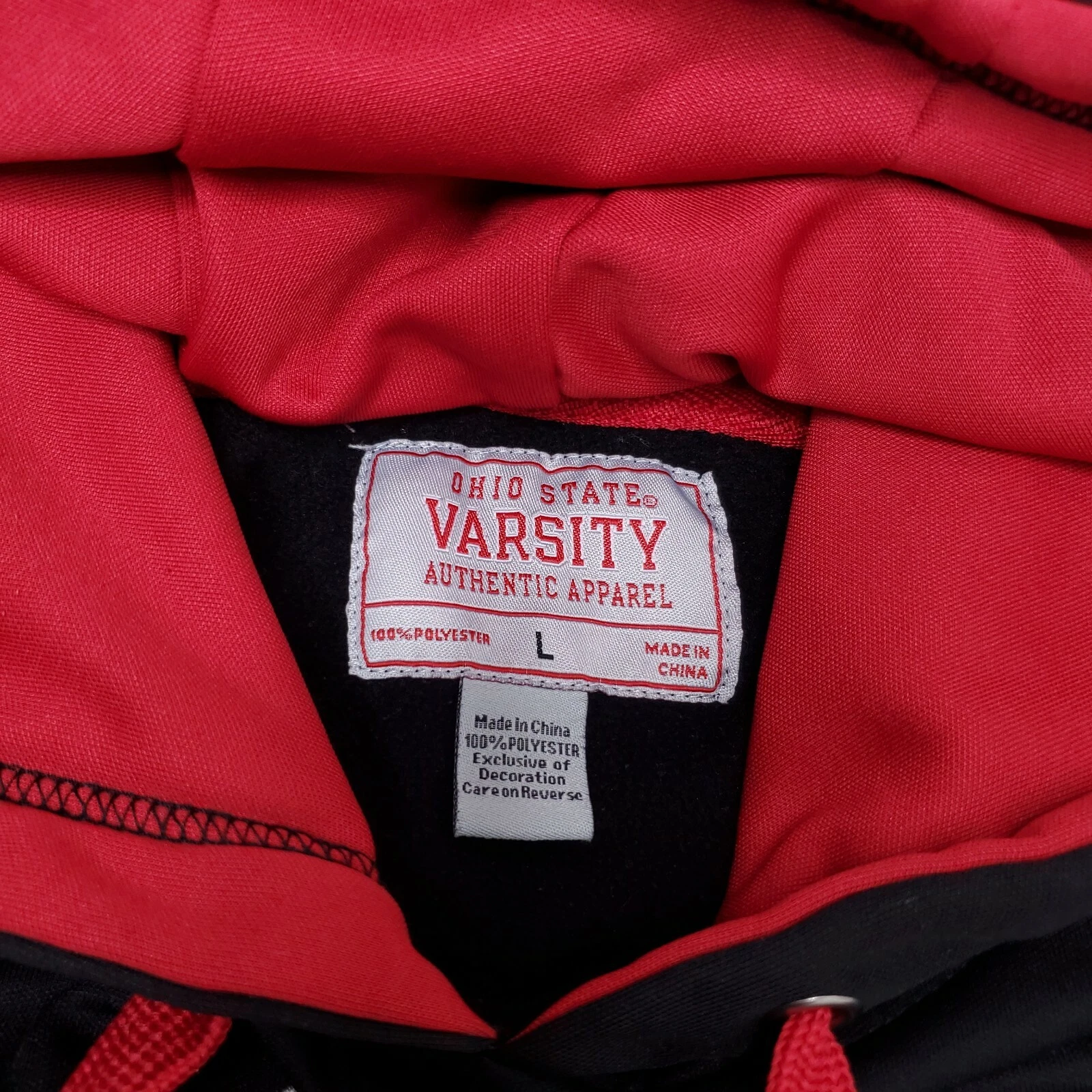 VETEMENTS Felpa con cappuccio Ohio State Varsity Authentic Apparel Buckeyes nera da uomo grande