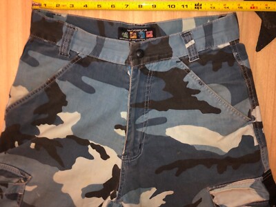 パンツ 90s macgear blue camo rave pants Vtg Y2K Macgear Blue Camo/Cargo Zipoff Pants convert to shorts