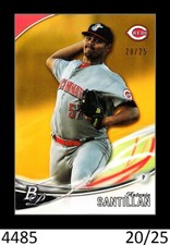 1-2016 BOWMAN PLATINUM GOLD REFRACTOR ANTONIO TONY SANTILLAN REDS 20/25