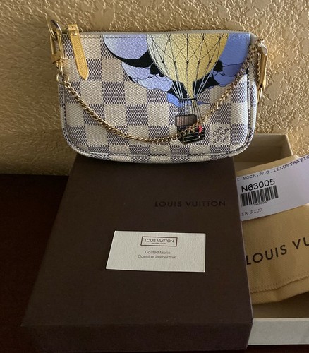 LOUIS VUITTON Azur Illustre Balloons Mini Pochette Clutch Wallet Wristlet  Pouch | eBay