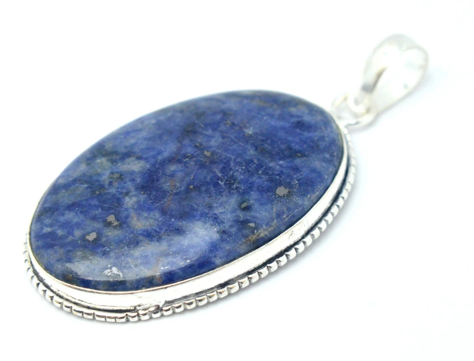 PLATA ESTERLINA 925 60,00ct COLGANTE PIEDRAS PRECIOSAS SODALITA azul Foto 3 de 4