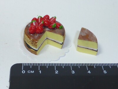 Maßstab 1:12 geschnittener Schichtkuchen L1 Puppenhaus Miniatur Bäckerei Zubehör (CSL3)