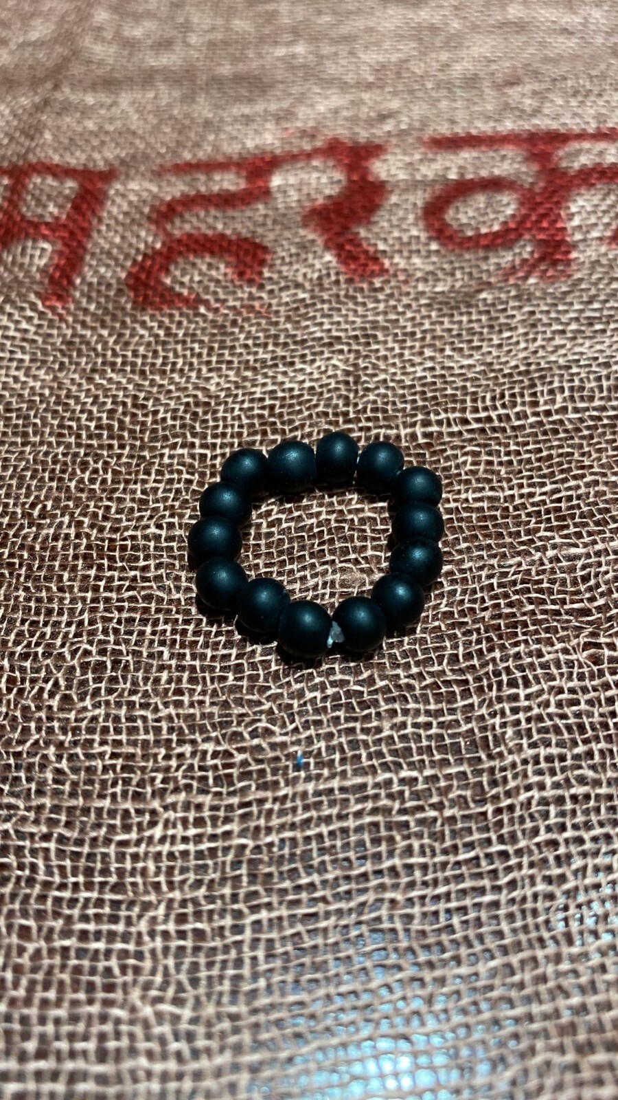 Elegant Matte Black Onyx Beaded Ring for Stylish Looks