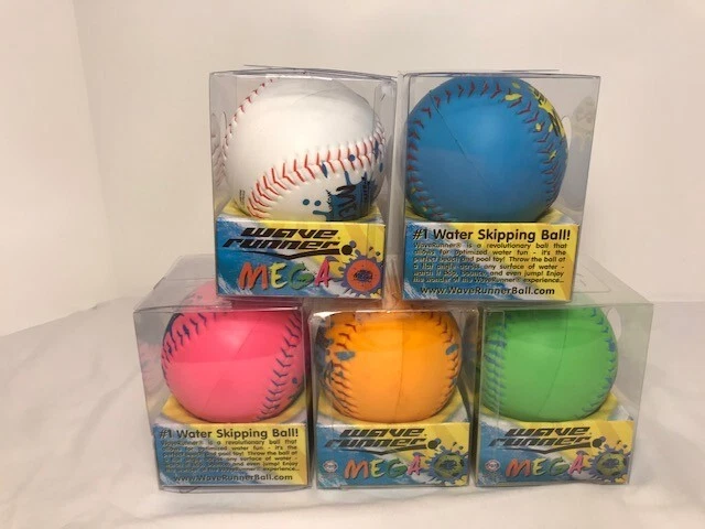 Juego de 5 pelotas de béisbol/softbol Mega Wave Runner espuma suave salto de agua de 3,5" nuevo en caja Foto 3 de 4