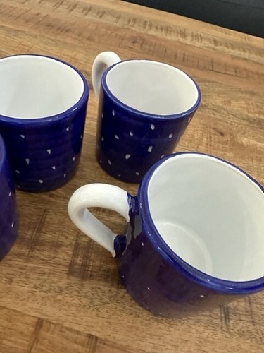 Starbucks Sberna Deruta Italy Blue Handpainted Christmas Ceramic Mugs Lot of 4 - Picture 8 of 11