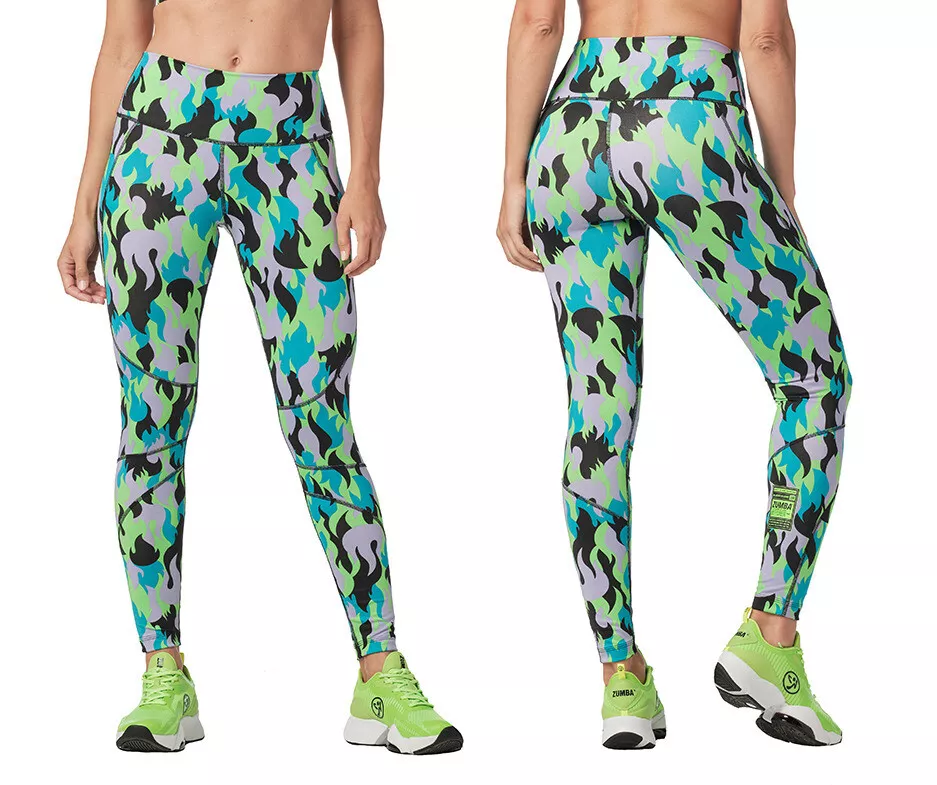 Zumba Camo Flame Perfect Ankle Leggings - Multi ~ XS S XXL ~ New