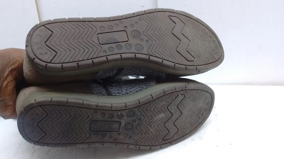 BC Calzado Marrón Cuero Tejido Parte Superior Alta Con Cordones Cremallera Zapatilla Bota Mujer Zapatos 8M 39 Foto 4 de 4