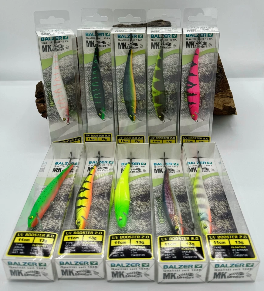 Balzer MK Adventure UV Booster 2.0 10 Farben 11cm 13g 1,3m Matze Koch Wobbler