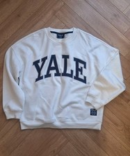 Womens Sofy White Cotton Official Yale University Sweater Size Medium